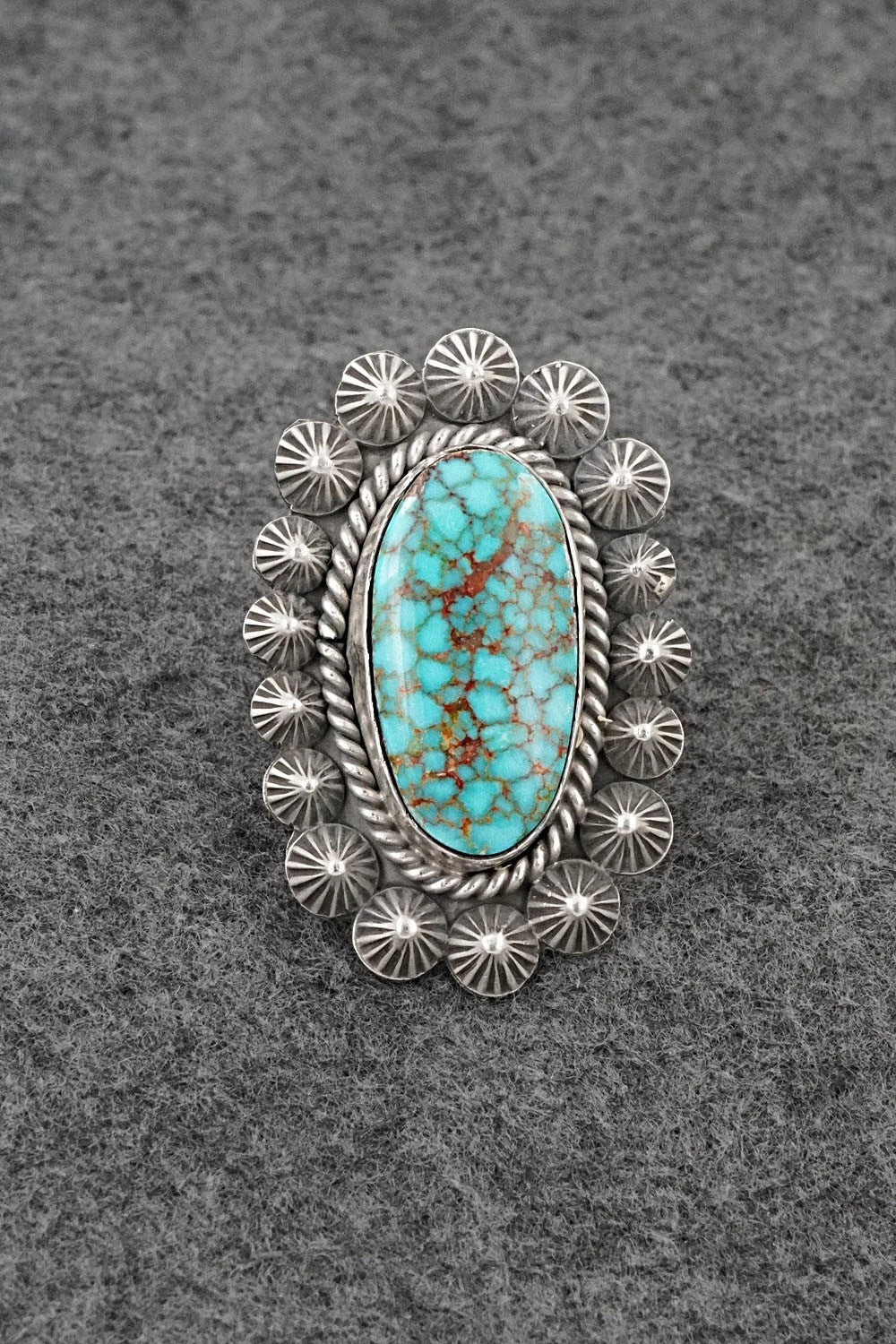 Turquoise & Sterling Silver Ring - Michael Calladitto - Size 8.5