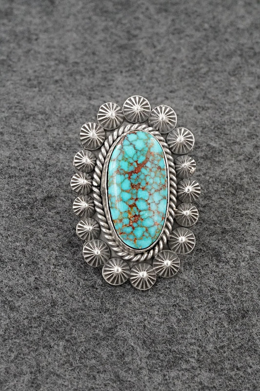 Turquoise & Sterling Silver Ring - Michael Calladitto - Size 8.5
