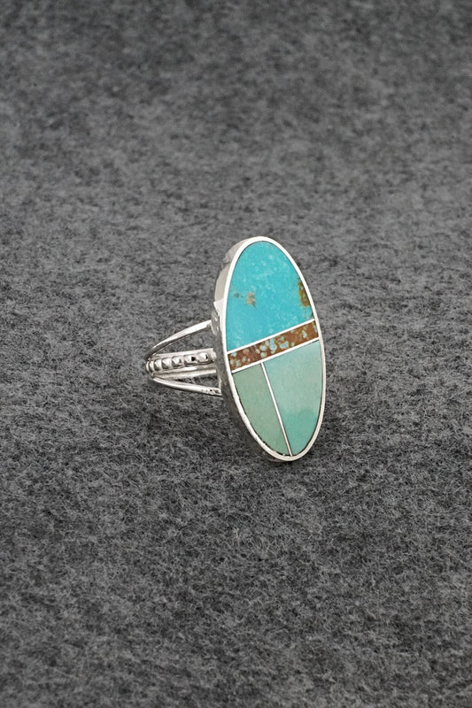 Turquoise & Sterling Silver Ring - Harold Smith - Size 9