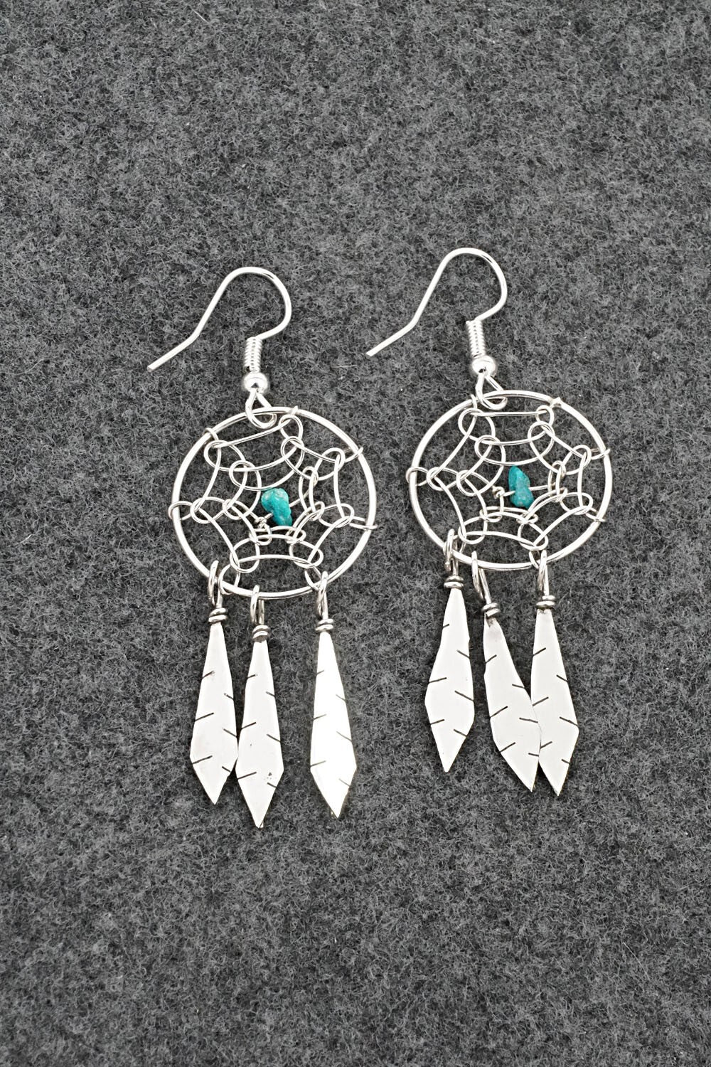 Turquoise & Sterling Silver Earrings - Lorenzo Arviso Jr.