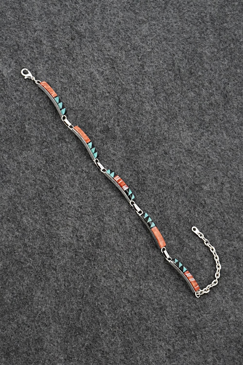Multi-Stone & Sterling Silver Link Bracelet - Priscella Smith