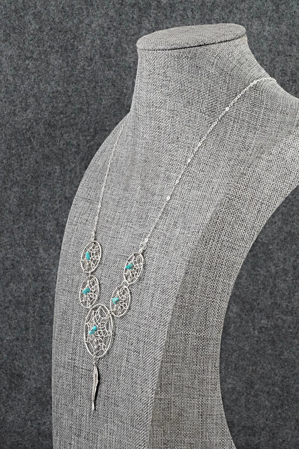 Turquoise & Sterling Silver Necklace - Lorenzo Arviso