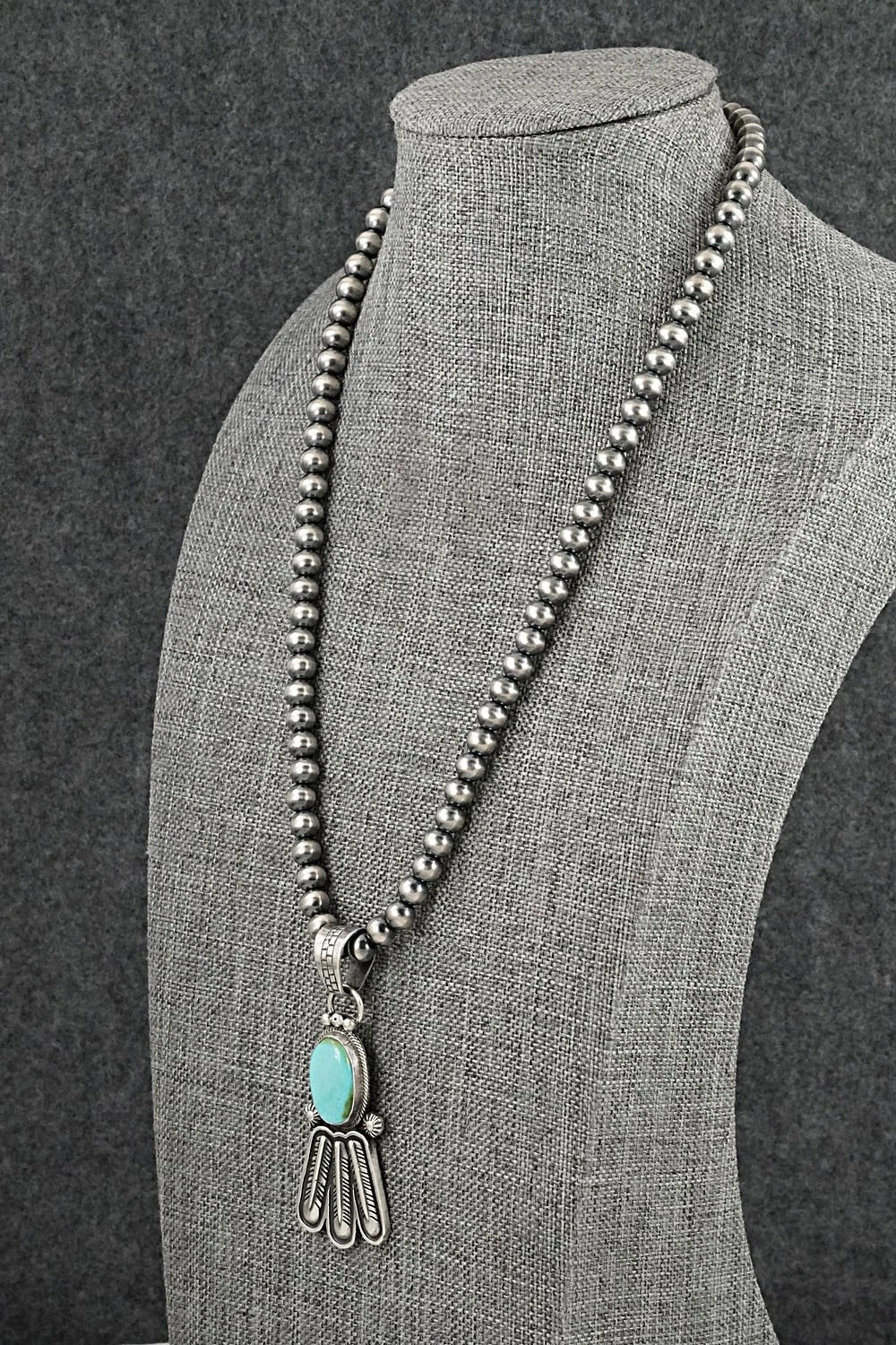 Turquoise & Sterling Silver Necklace - Verley Betone