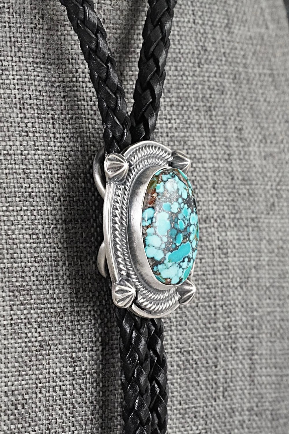 Turquoise & Sterling Silver Bolo Tie - Bob Becenti