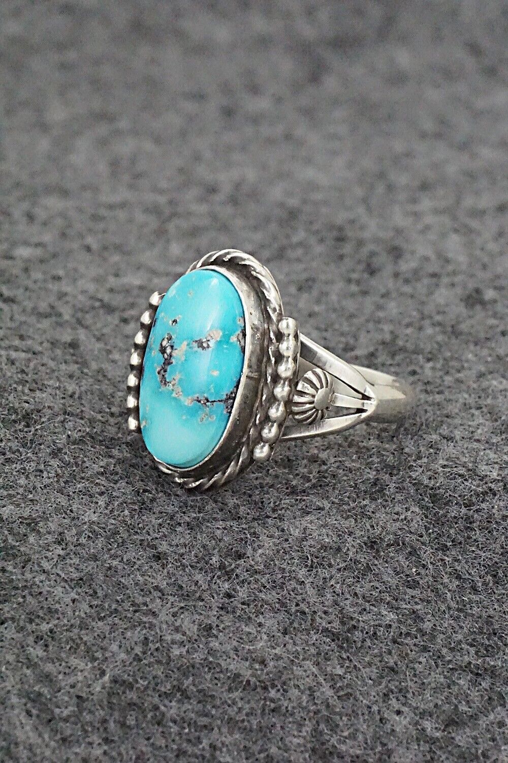 Turquoise & Sterling Silver Ring - Samuel Yellowhair - Size 7.75