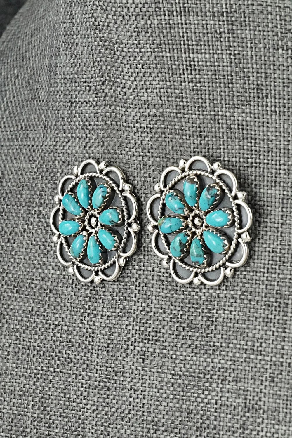 Turquoise & Sterling Silver Earrings - Gerald Mitchell