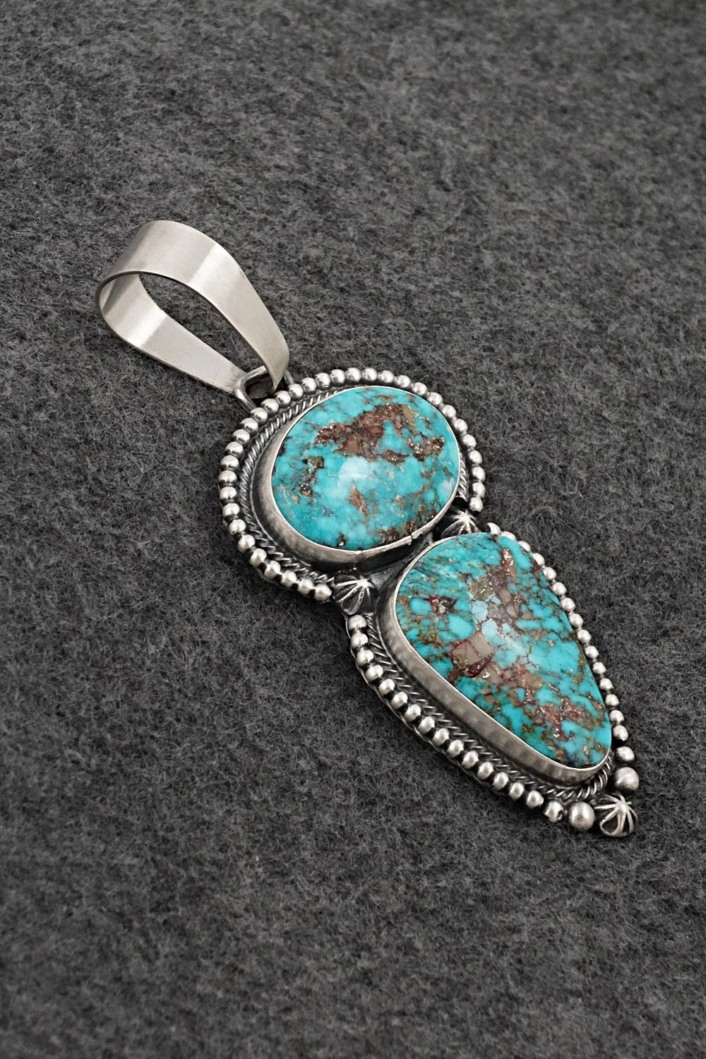 Turquoise & Sterling Silver Pendant - Darrin Livingston