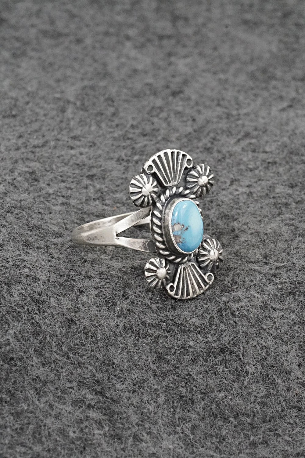Turquoise and Sterling Silver Ring - Jerryson Henio - Size 10