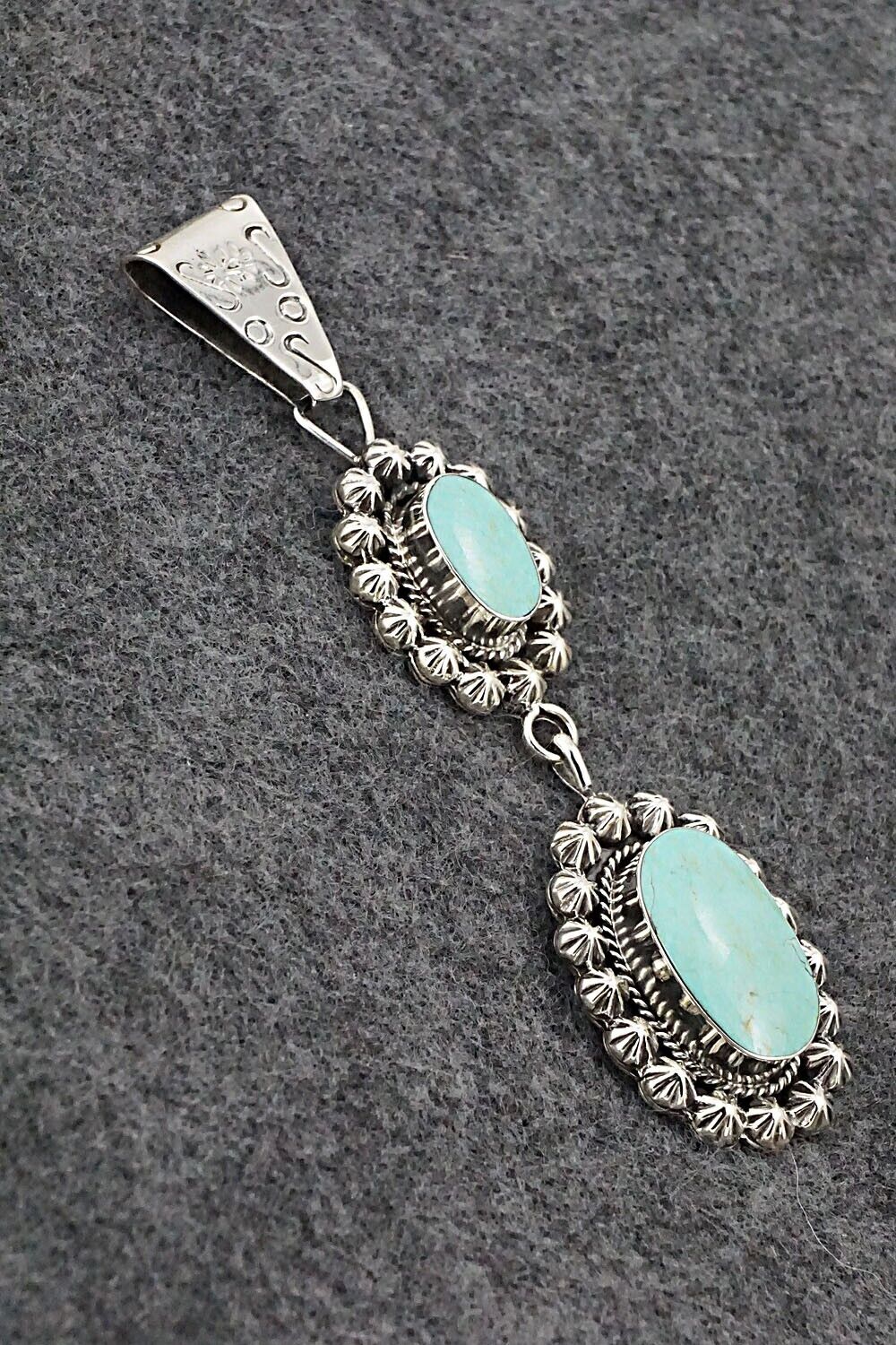 Turquoise & Sterling Silver Pendant - Sheena Jack