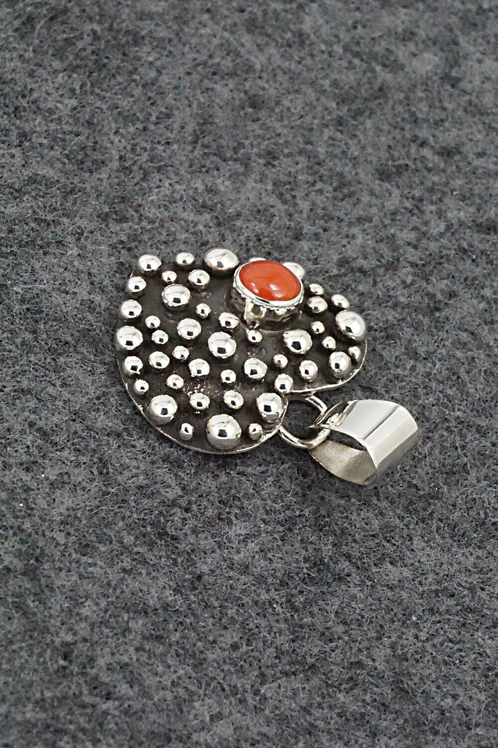 Coral & Sterling Silver Pendant - Raymond Coriz