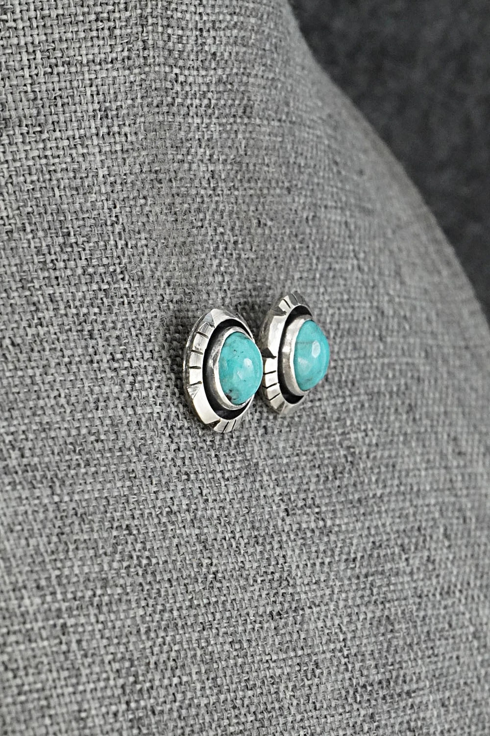 Turquoise & Sterling Silver Earrings - Amos Begay