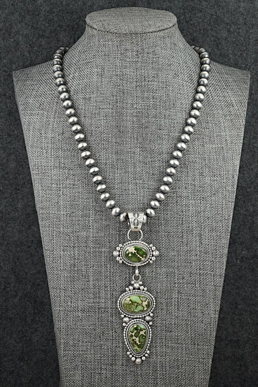 Turquoise & Sterling Silver Necklace - Tom Lewis