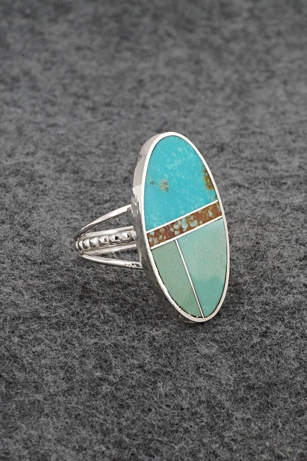 Turquoise & Sterling Silver Ring - Harold Smith - Size 9