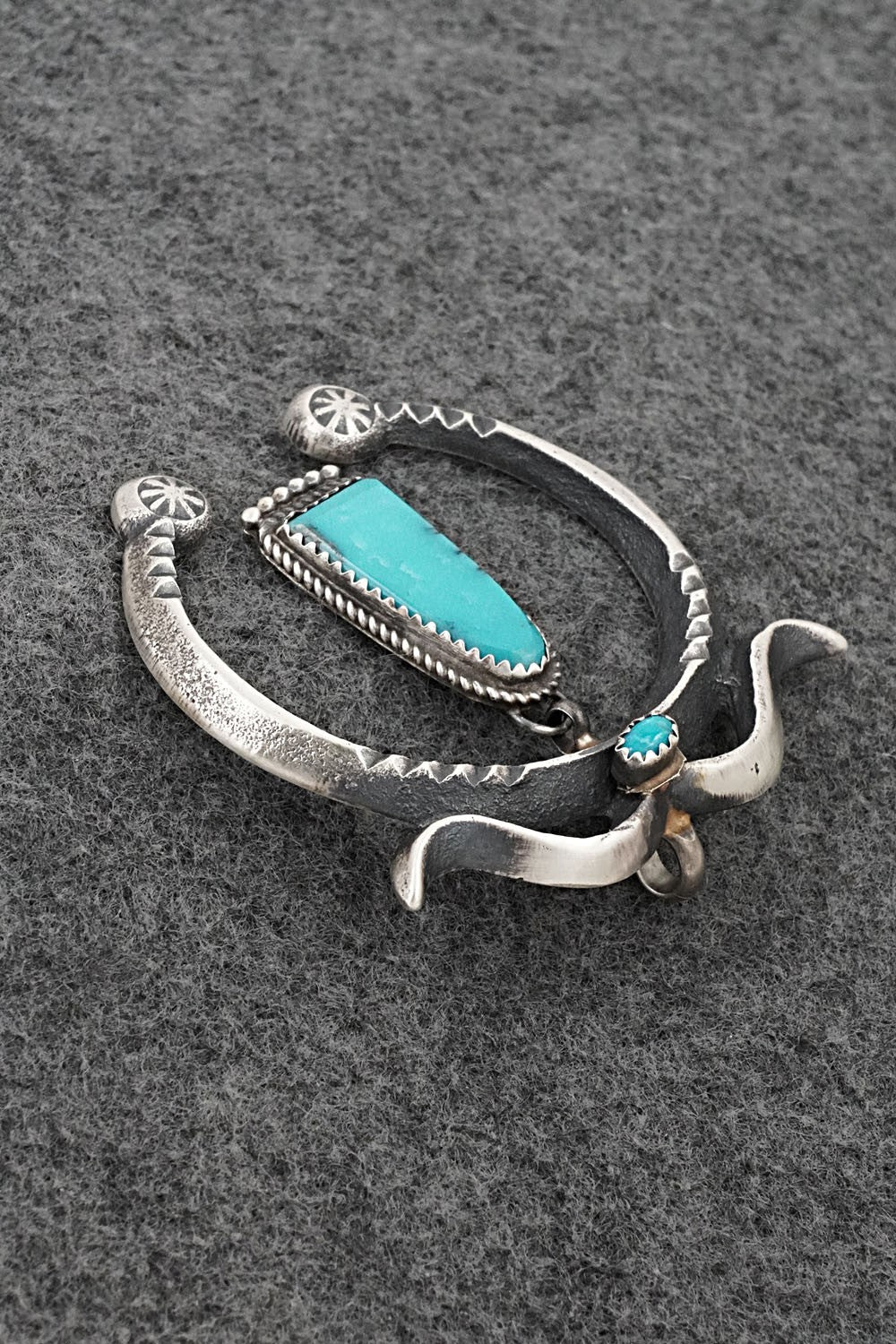 Turquoise and Sterling Silver Pendant - Martha Cayatineto