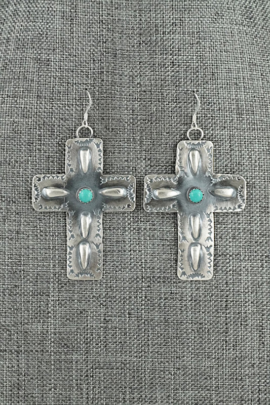 Turquoise & Sterling Silver Earrings - Tim Yazzie