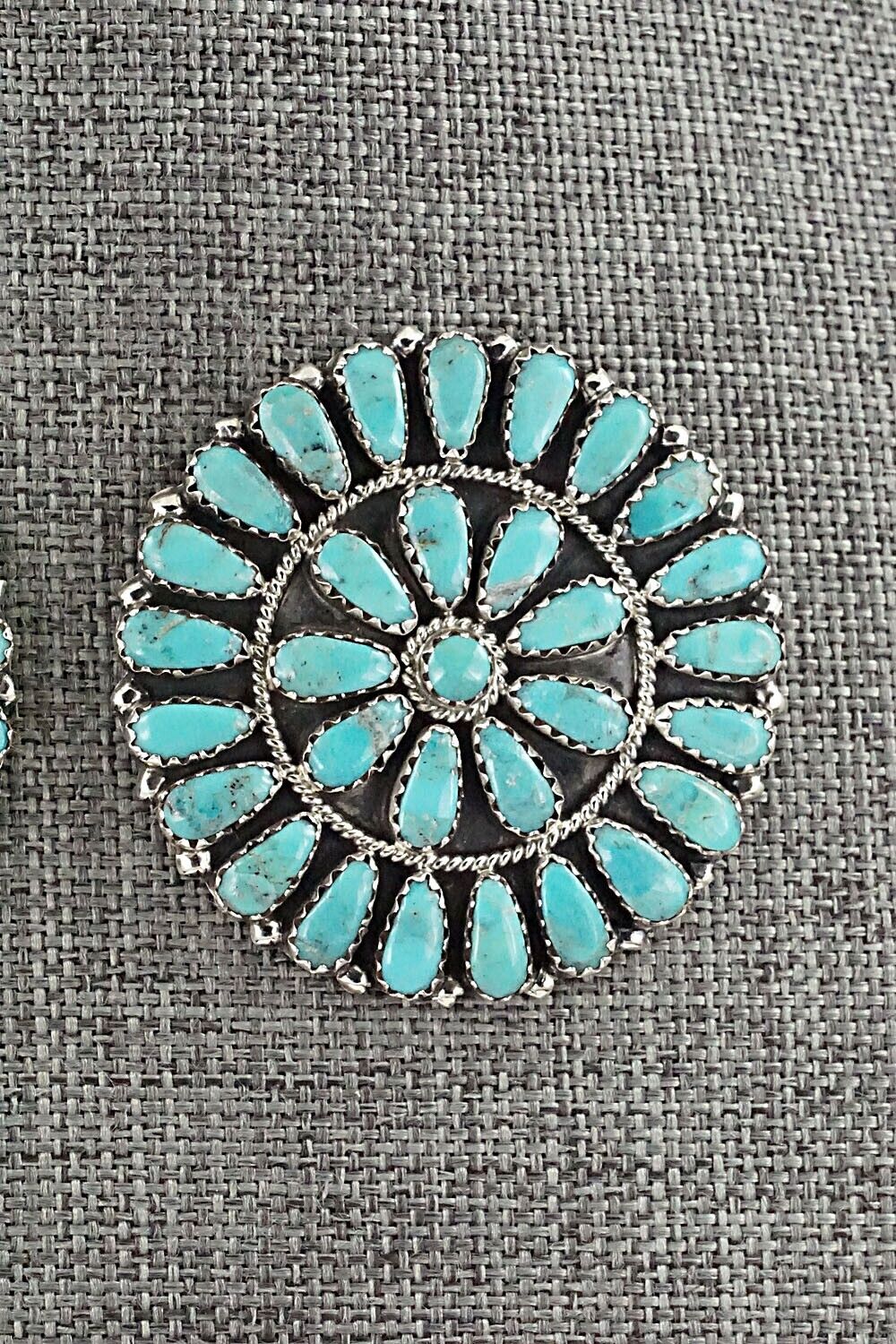 Turquoise and Sterling Silver Earrings - Zeita Begay
