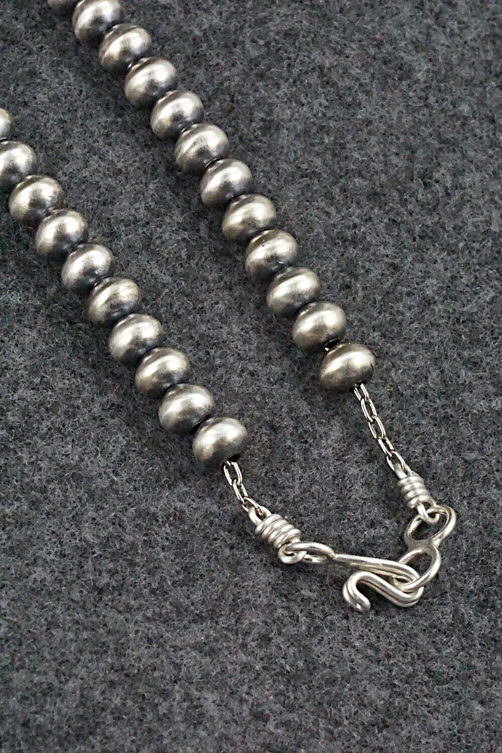 Sterling Silver Navajo Pearl Necklace 18" - Dorinda Mariano