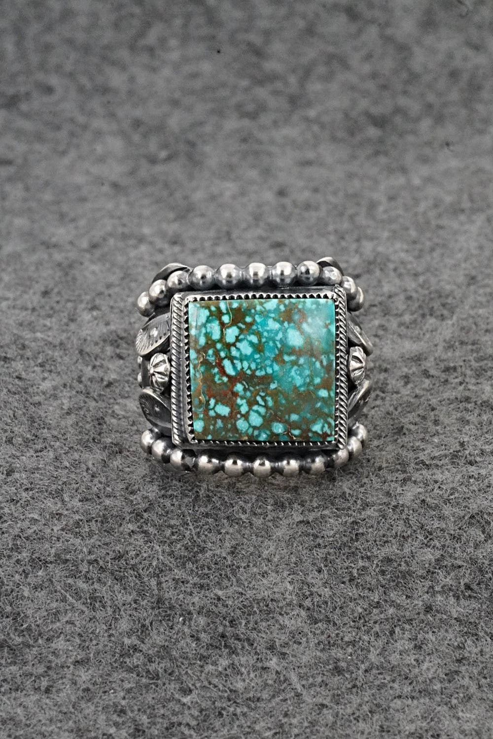 Turquoise & Sterling Silver Ring - Delbert Gordon - Size 9.5