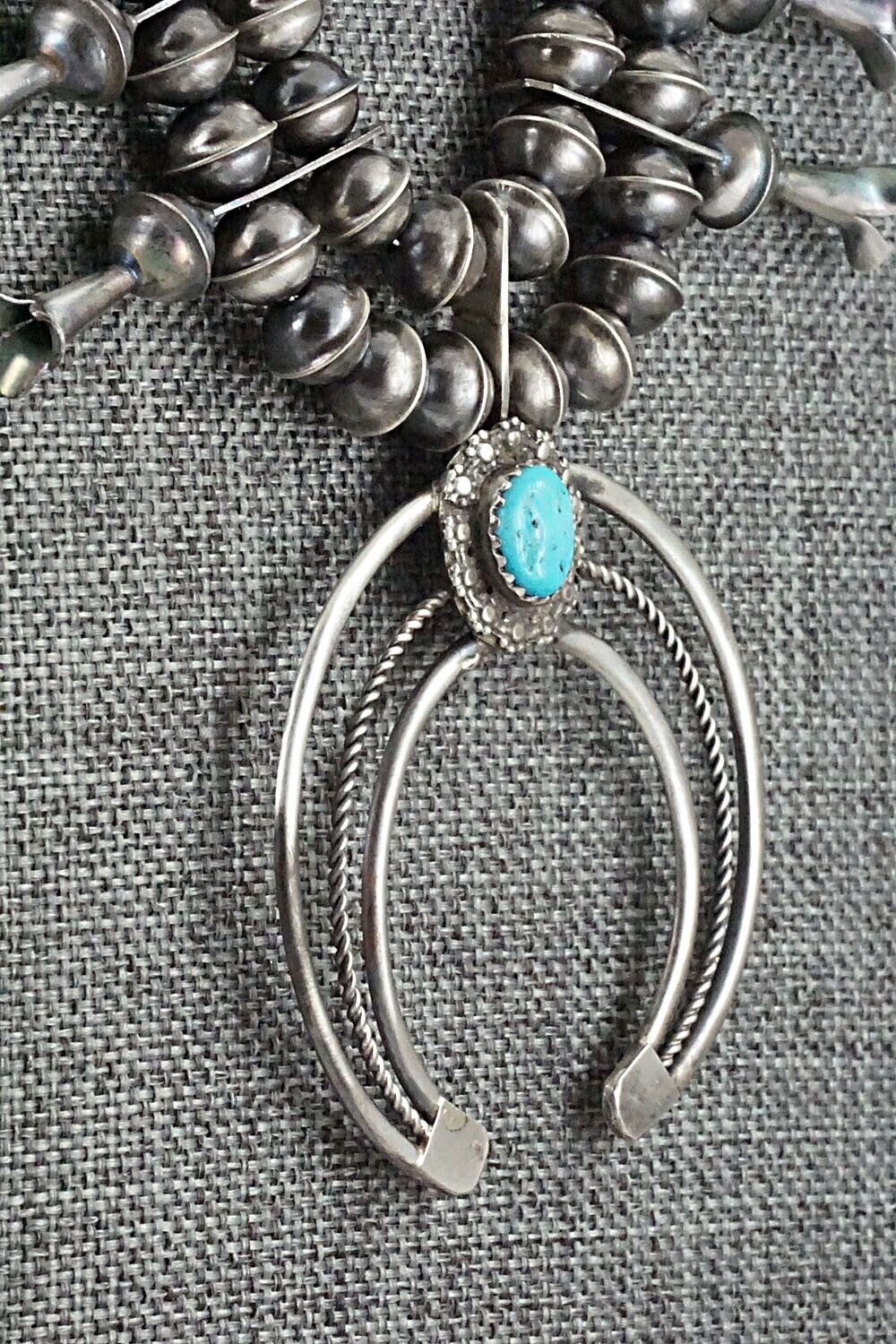 Turquoise & Sterling Silver Squash Blossom Set - Phil Garcia