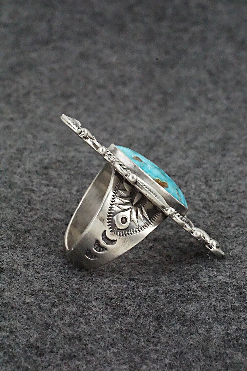 Turquoise & Sterling Silver Ring - Derrick Gordon - Size 9