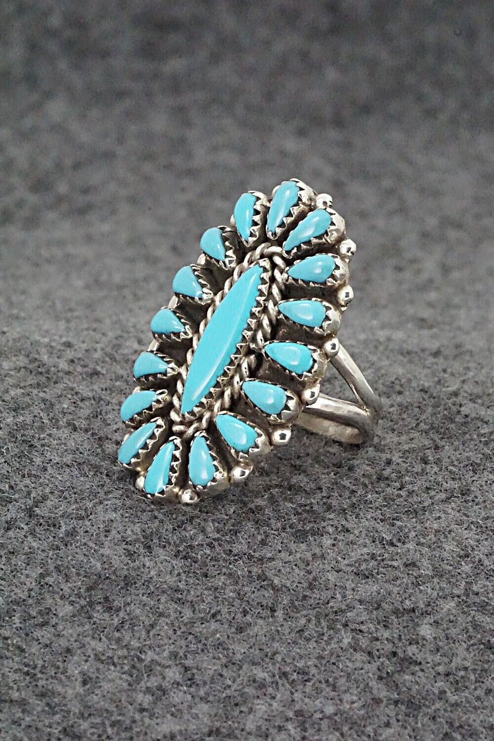 Turquoise & Sterling Silver Ring - George Gasper - Size 7