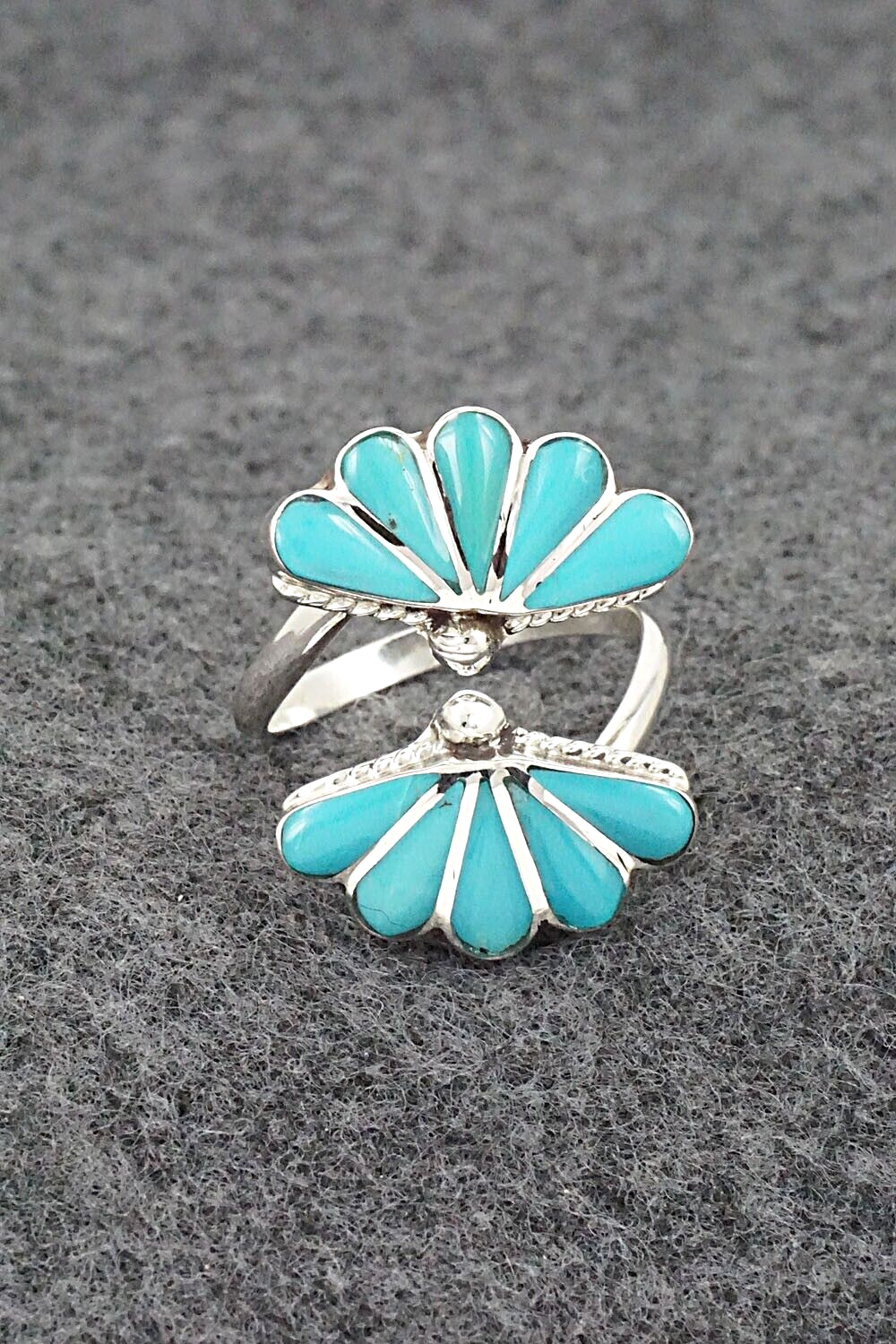Turquoise & Sterling Silver Ring - Velda Nastacio - Size 7 Adj.