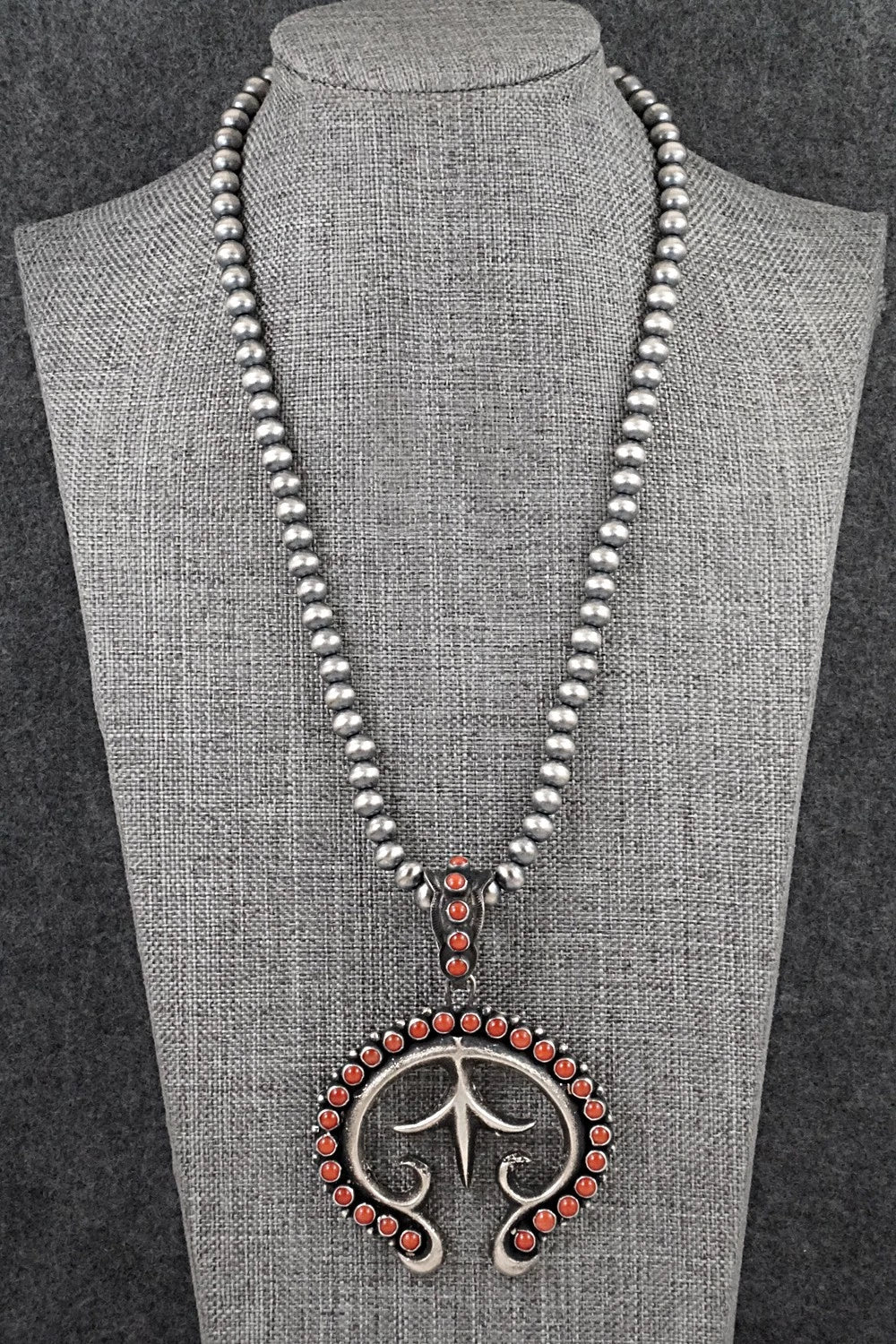 Coral & Sterling Silver Necklace - Shawn Cayatineto