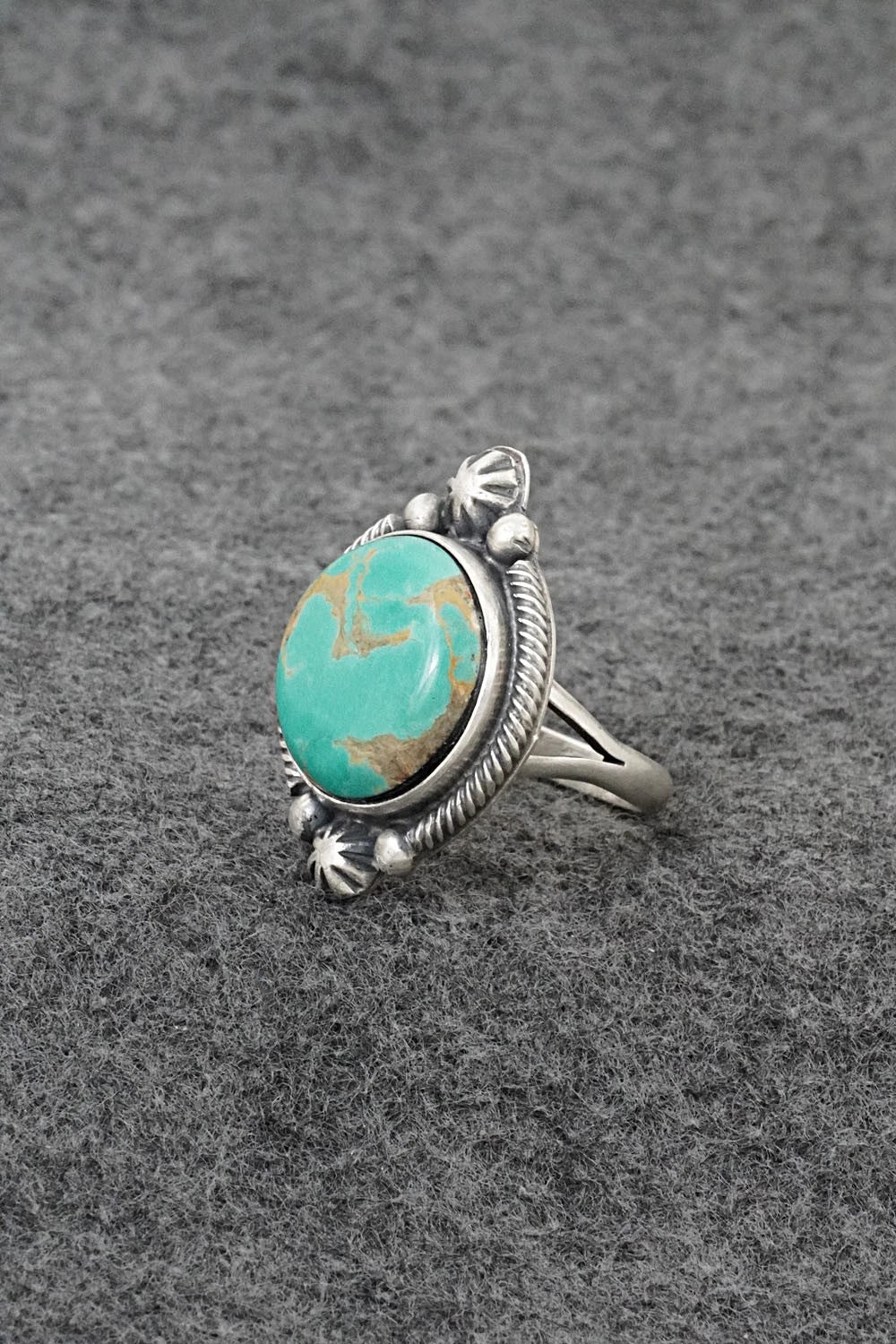 Turquoise & Sterling Silver Ring - Bobby Johnson - Size 9