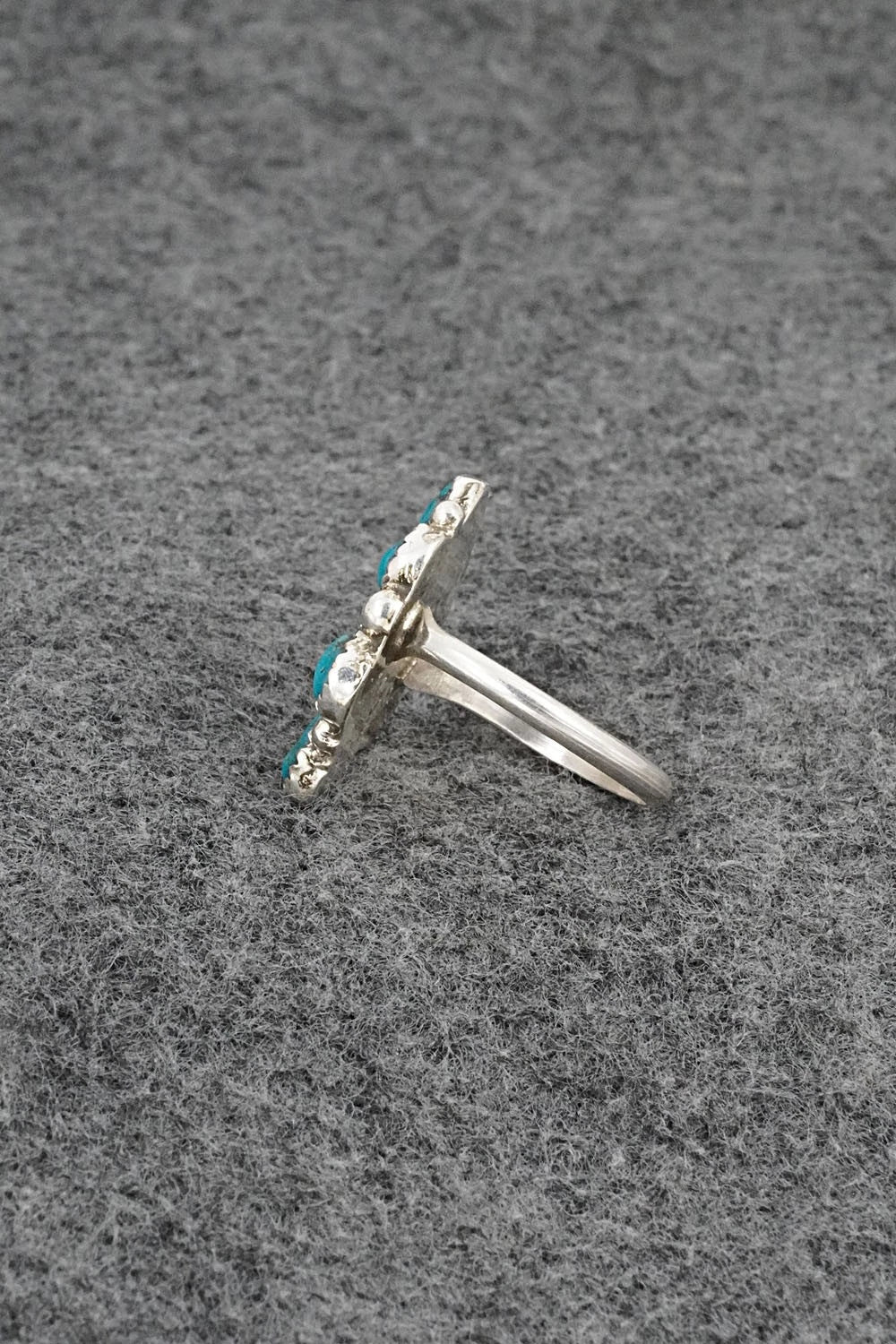 Turquoise & Sterling Silver Ring - Priscilla Reeder - Size 8.5