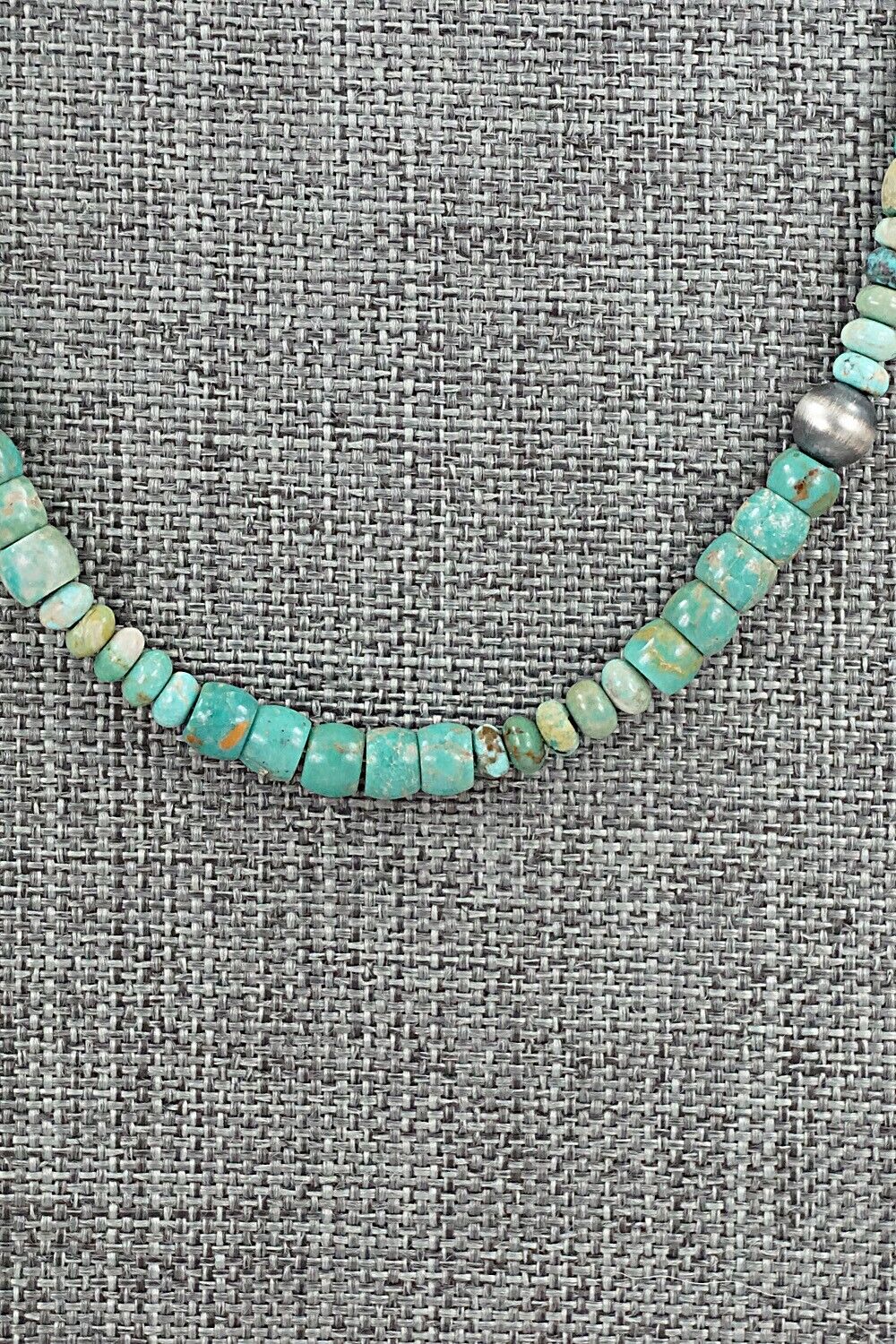 Turquoise & Sterling Silver Necklace 18" - Doreen Jake