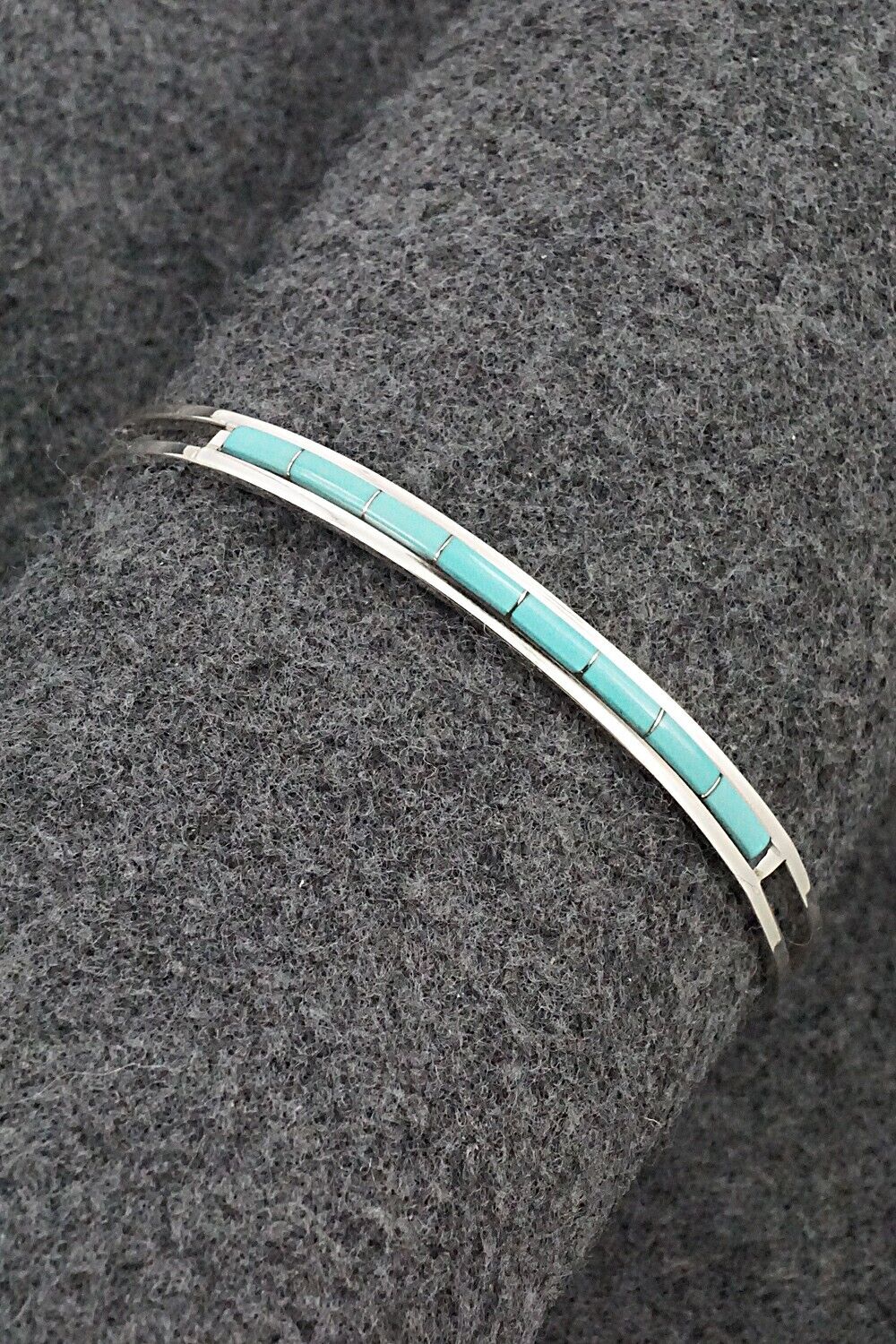 Turquoise & Sterling Silver Inlay Bracelet - Anson Wallace