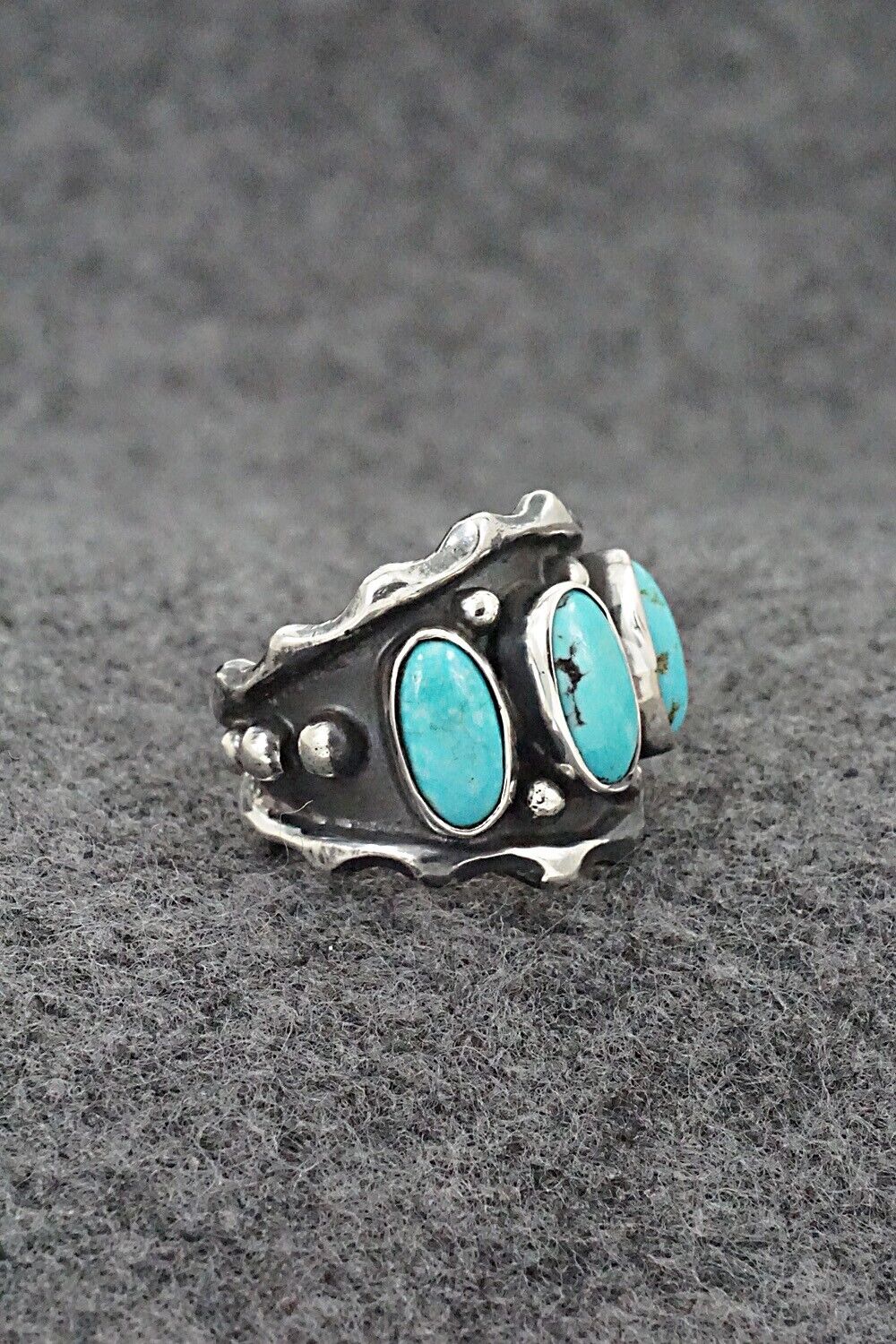 Turquoise & Sterling Silver Ring - Andrew Vandever - Size 6