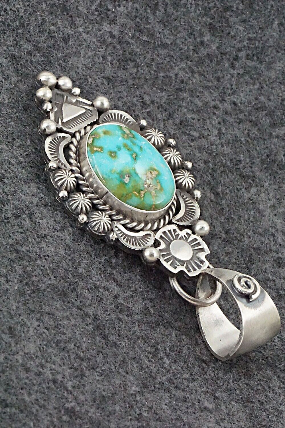 Turquoise & Sterling Silver Pendant - Rosita Calladitto