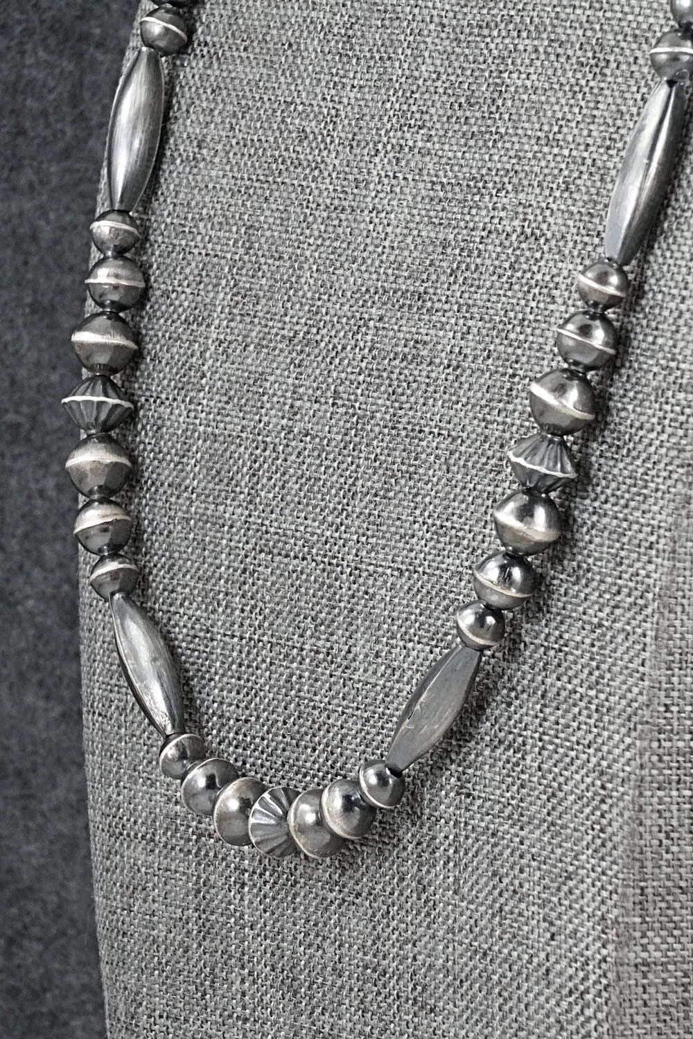 Sterling Silver Navajo Pearl Necklace 22" - Vintage