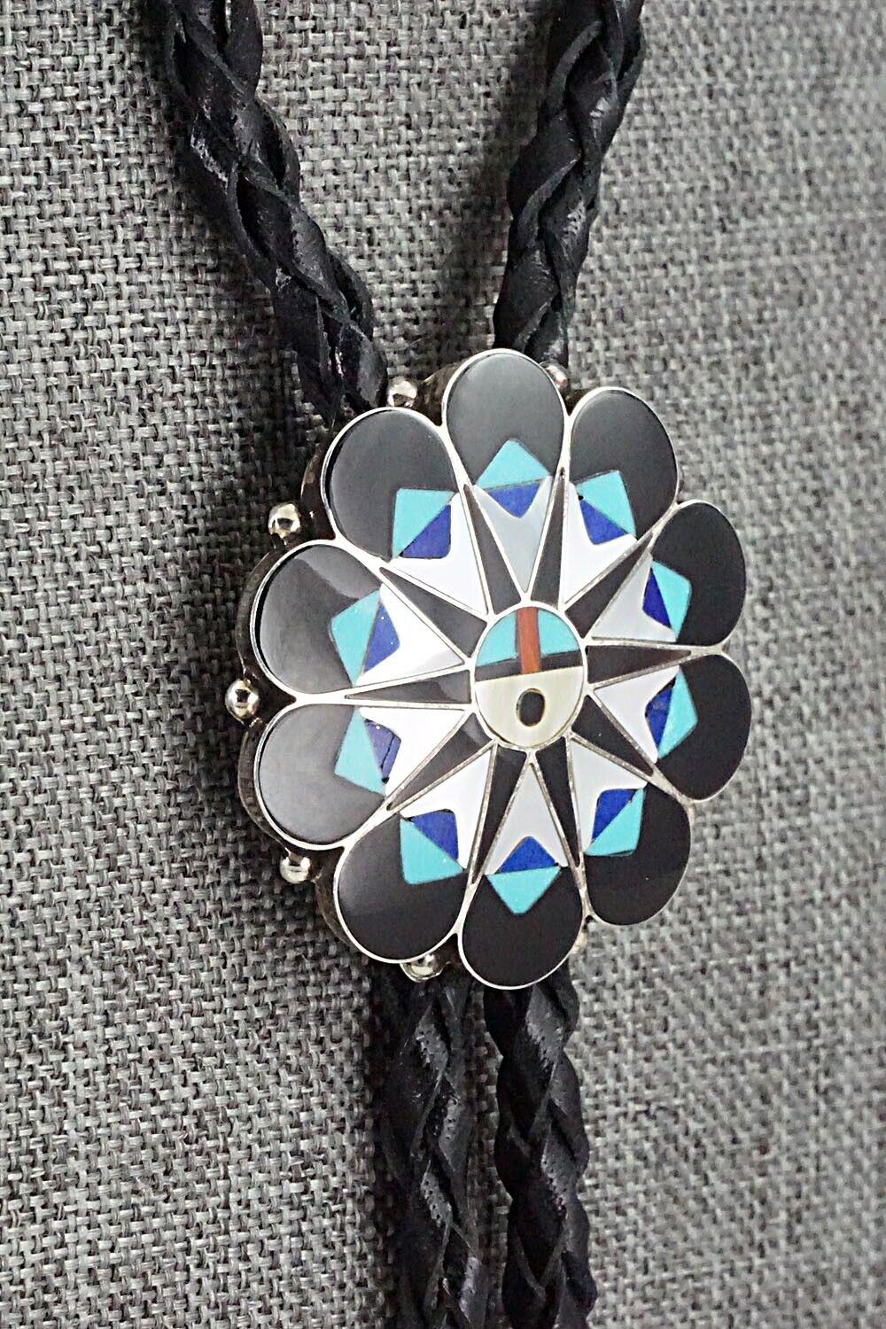 Multi Stone & Sterling Silver Bolo Tie - Delwin Gasper