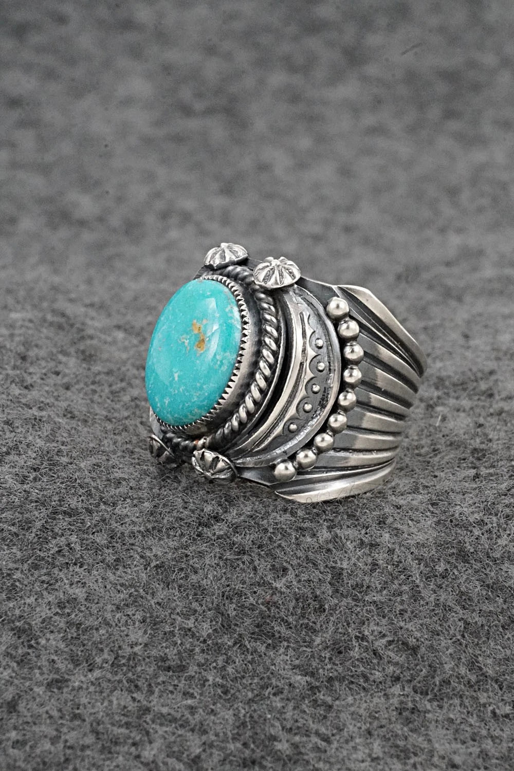 Turquoise & Sterling Silver Ring - Delbert Gordon - Size 8