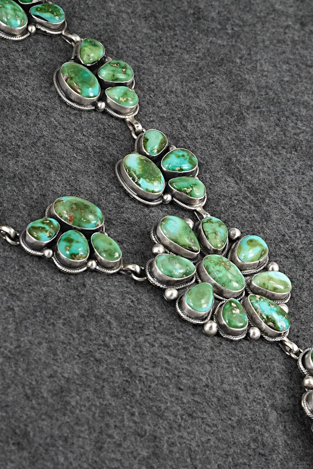 Turquoise & Sterling Silver Necklace and Earrings Set - Paul Livingston