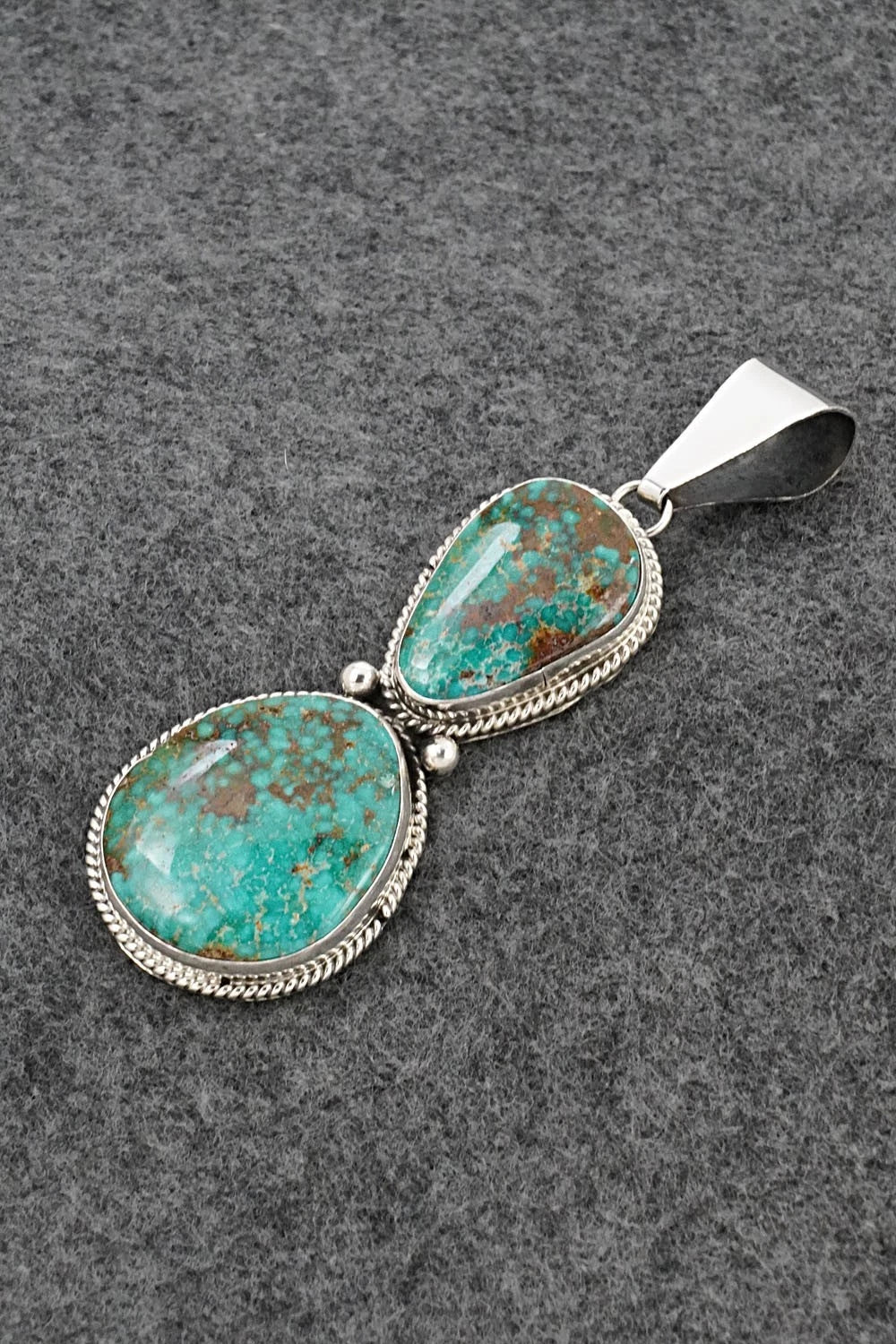 Turquoise & Sterling Silver Pendant - Eugene Gruber