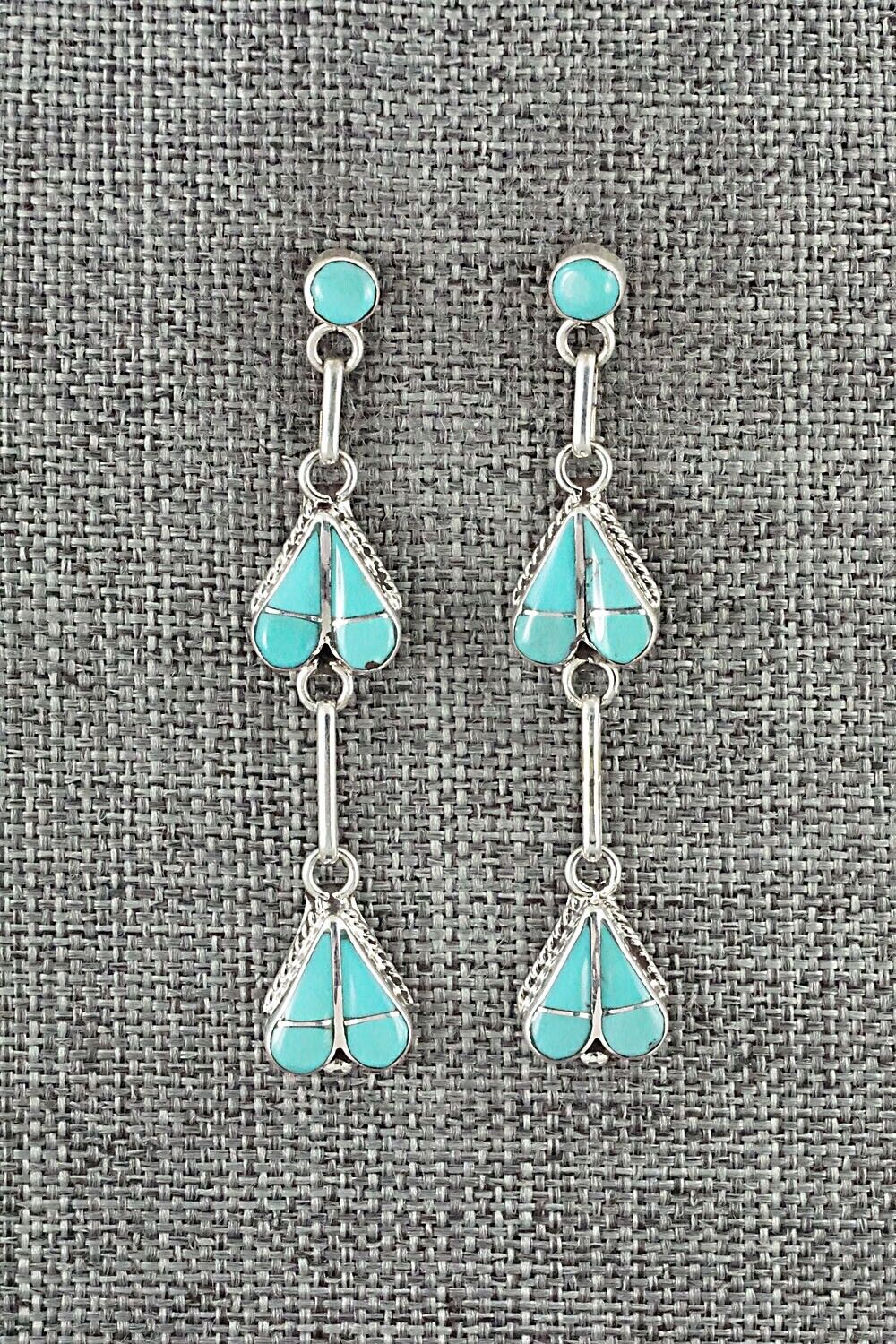 Turquoise and Sterling Silver Earrings - Velda Nastacio