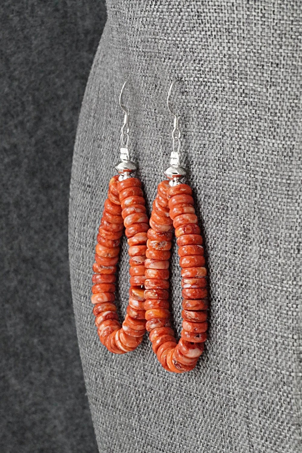 Spiny Oyster & Sterling Silver Earrings - Louise Joe