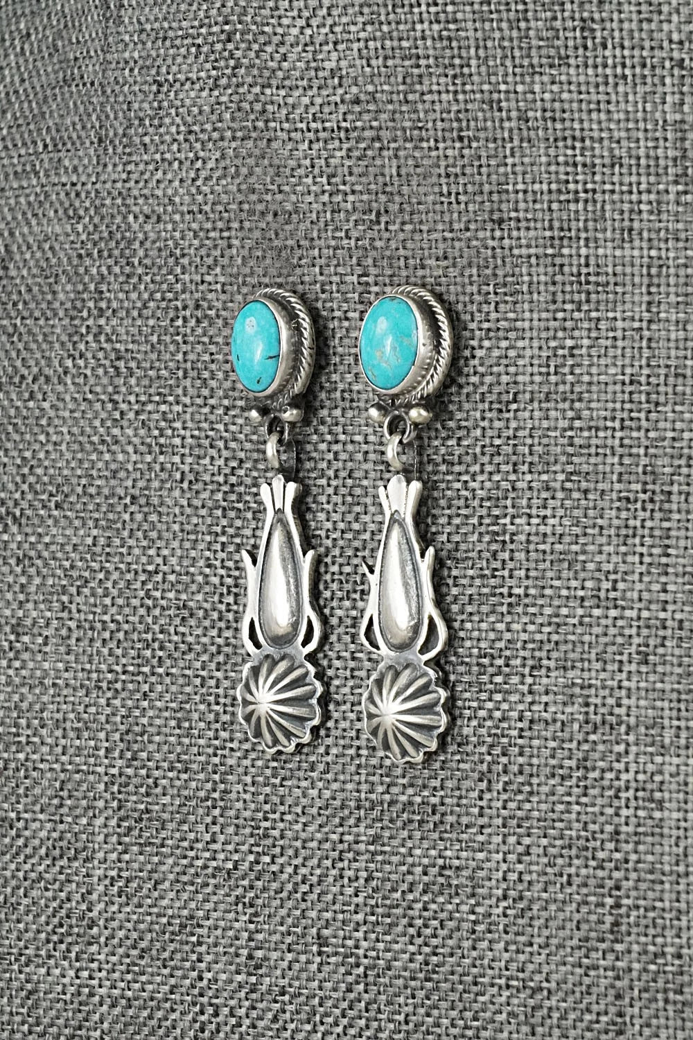 Turquoise & Sterling Silver Earrings - Verley Betone