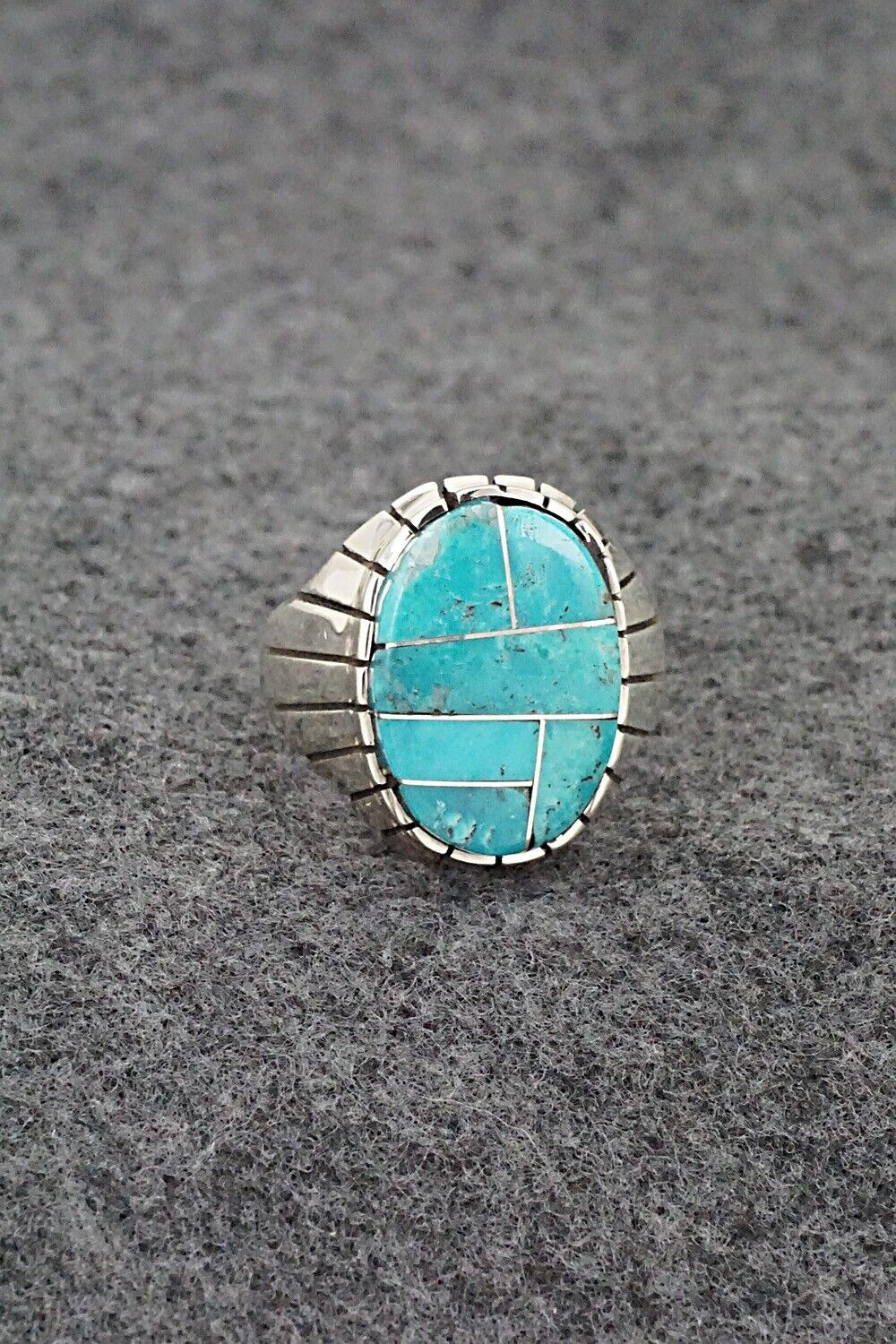 Turquoise & Sterling Silver Ring - Trevor Jack - Size 10