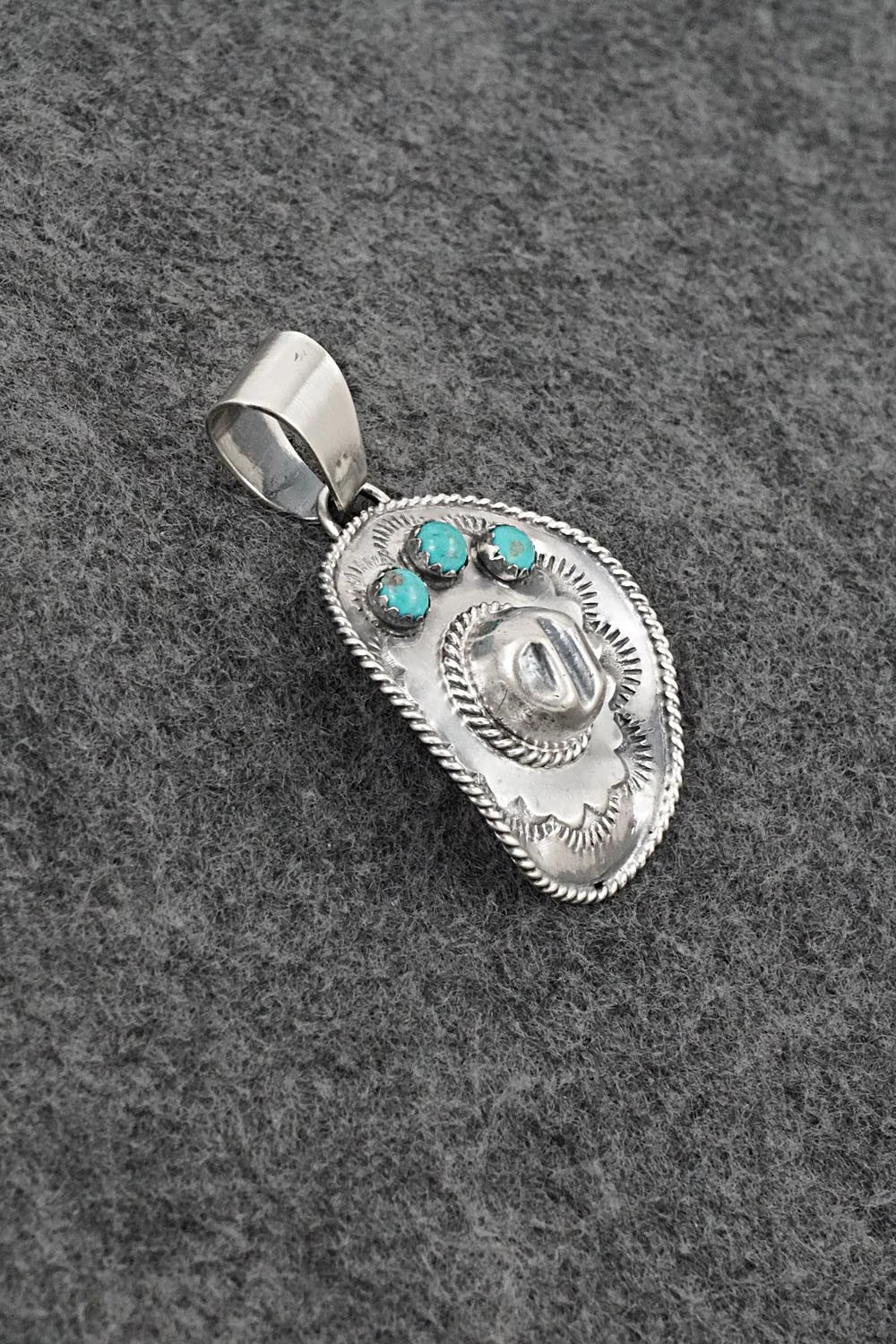 Turquoise & Sterling Silver Pendant - Bobby Platero