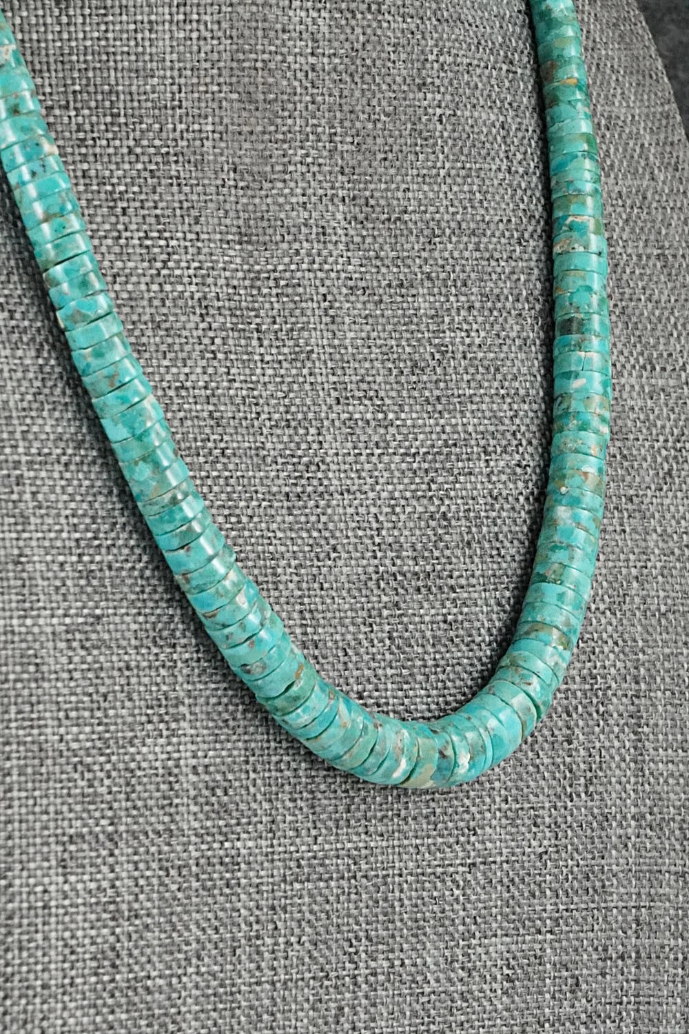 Turquoise & Sterling Silver Necklace 17" - Doreen Jake