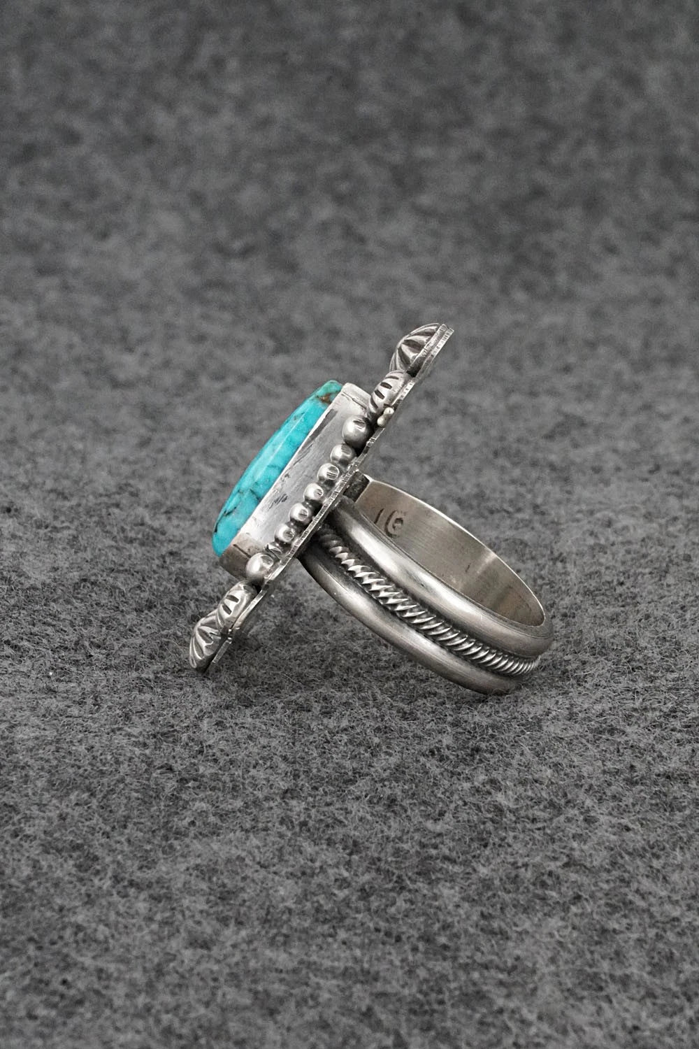 Turquoise & Sterling Silver Ring - Michael Calladitto - Size 9.5