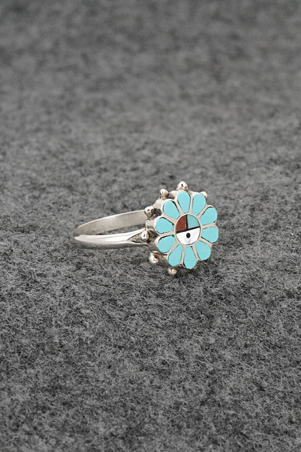 Multi-Stone & Sterling Silver Ring - Maxine Soseeah - Size 7.5