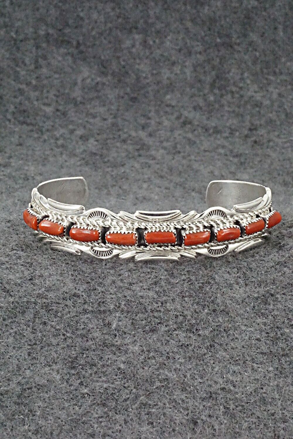 Coral & Sterling Silver Bracelet - Anthony Brown