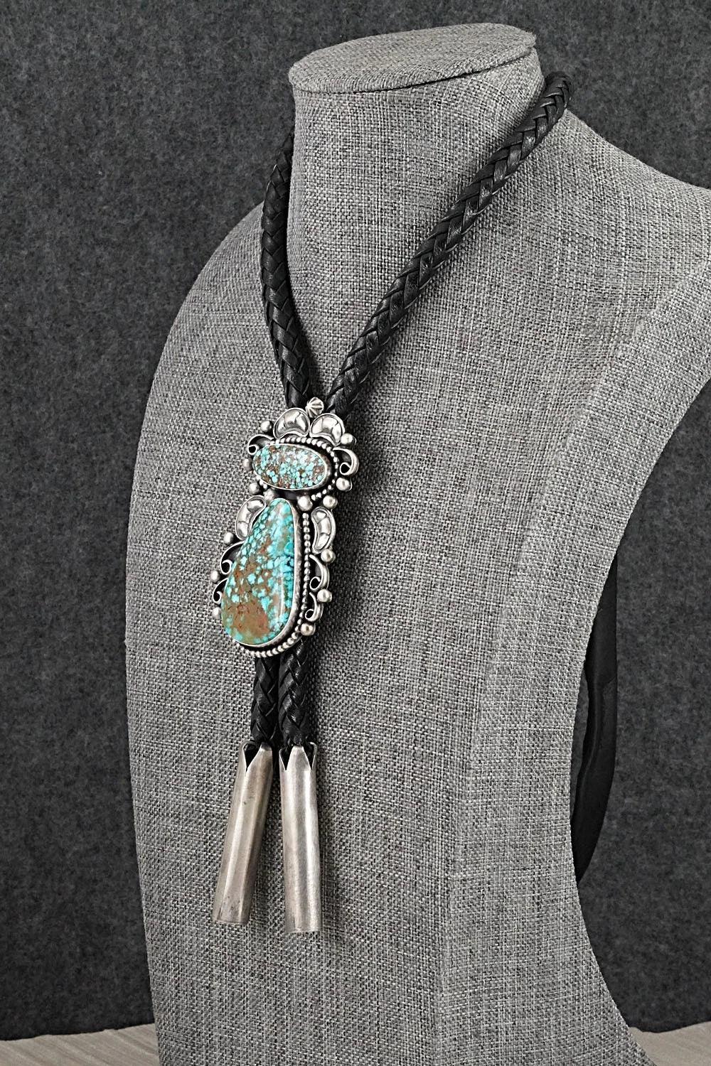 Turquoise & Sterling Silver Bolo Tie - Paul Livingston
