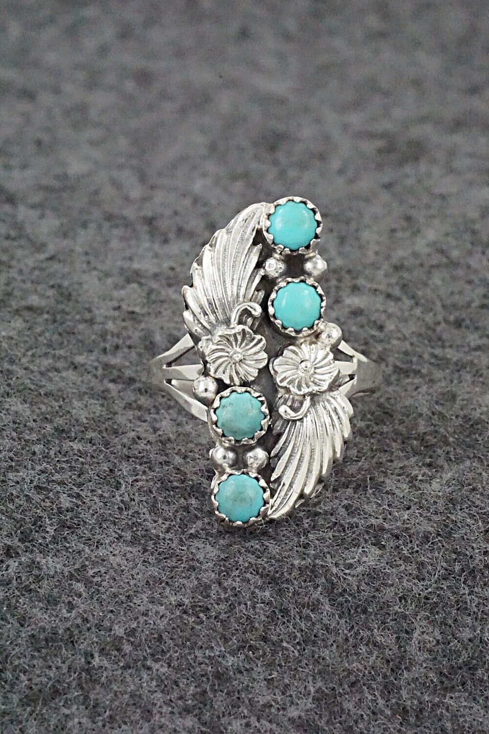 Turquoise & Sterling Silver Ring - Jerryson Henio - Size 8
