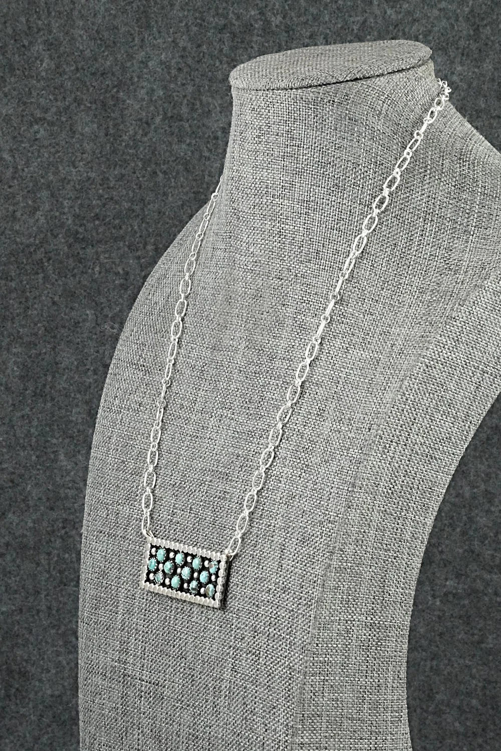 Turquoise & Sterling Silver Necklace - Kenny Lonjose